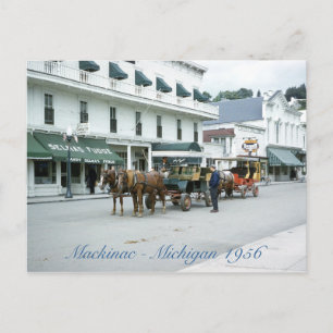 Postal Mackinac Island 1956 Michigan Fudge Shop