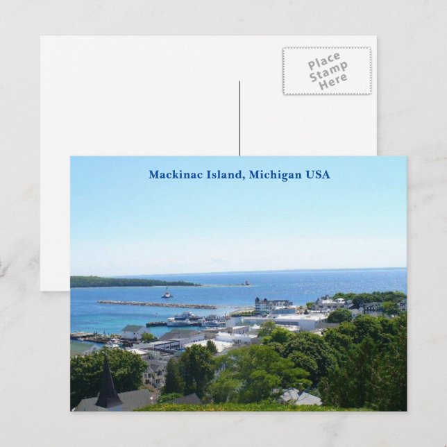 Postal Mackinac Island View, Michigan USA (Anverso / Reverso)