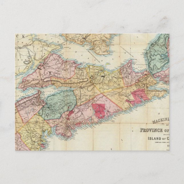 Postal Mackinlay's map of the Province of Nova Scotia 2 (Anverso)