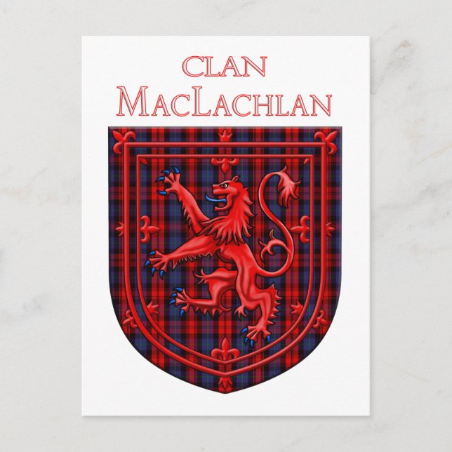 Postal Maclachlan Tartan Scottish Plaid Lion Rampant (Anverso)