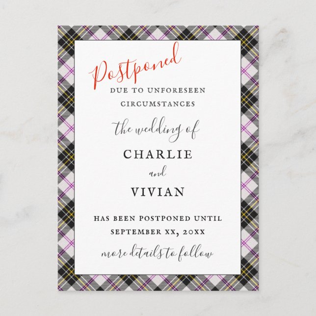 Postal MacPherson Vestir Clan Tartan Scottish Plaid Patte (Anverso)