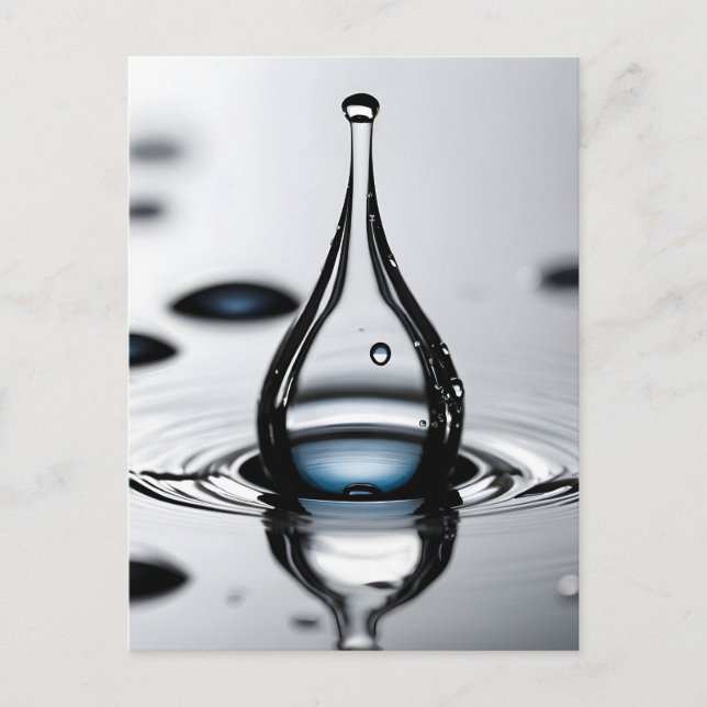 Postal macro de caída de agua (Anverso)