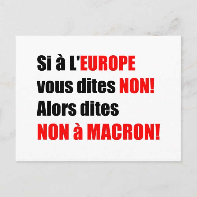 Postal MACRON = Mondialización - Postcard (Anverso)
