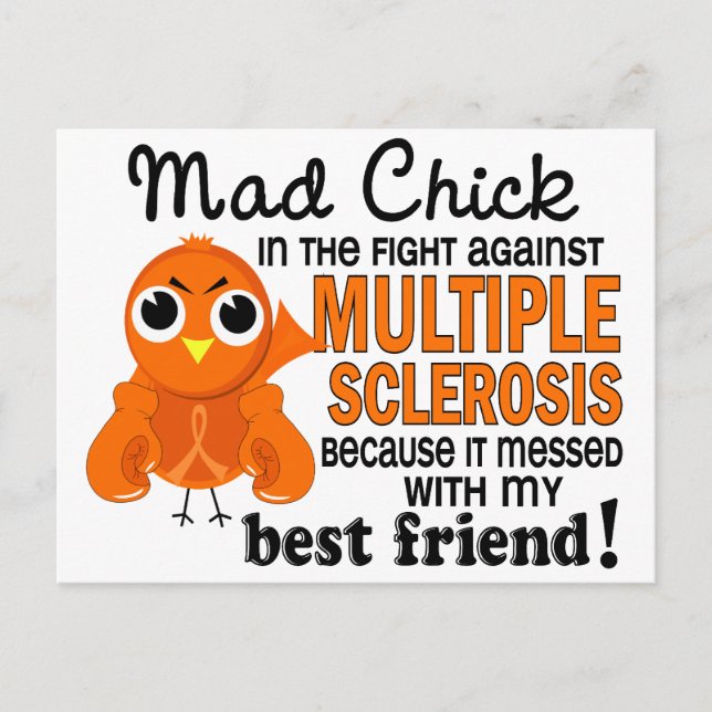 Postal Mad Chick 2 Mejor Amigo Esclerosis Múltiple MS (Anverso)