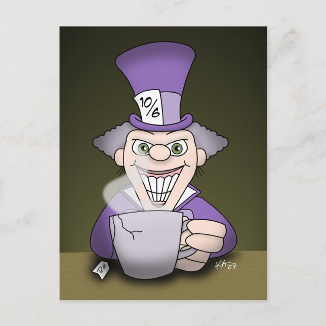 Postal Mad Hatter Postcard (Anverso)
