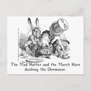 Postal Mad Hatter y March Hare Dunking the Dormouse