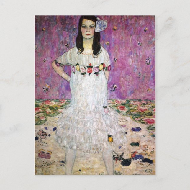 Postal Mada Primavesi por Gustav Klimt (Anverso)