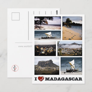 Postal Madagascar I Love - Mosaic -