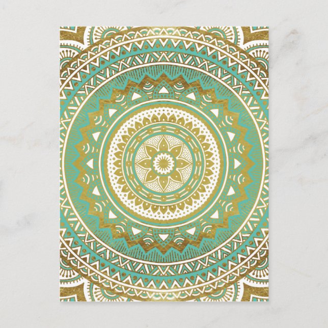 Postal Madala azul y dorada (Anverso)