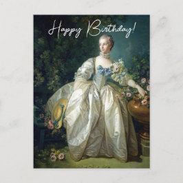 Postal Madame Bergeret 1766 Boucher Feliz cumpleaños