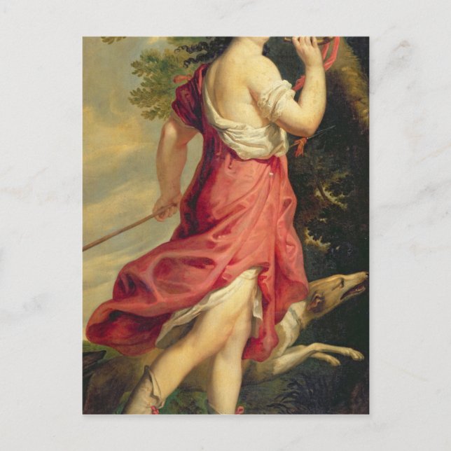 Postal Madame de Montespan como Diana la cazadora (Anverso)
