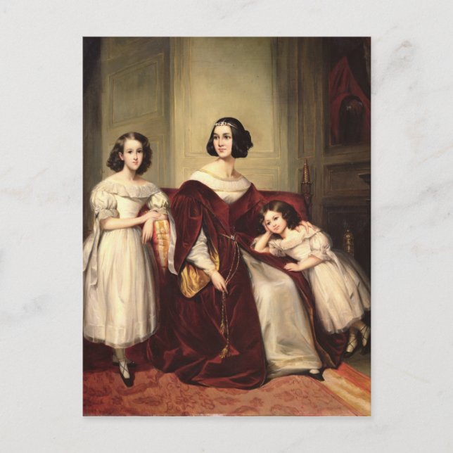 Postal Madame de Nonjon y sus dos hijas, 1839 (Anverso)