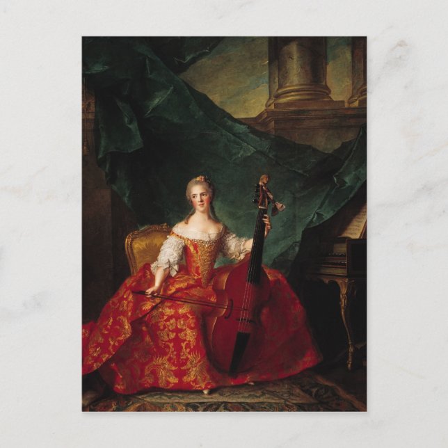 Postal Madame Henriette de France en la corte (Anverso)