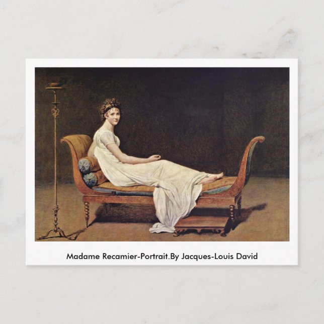 Postal Madame Recamier-Portrait.Por Jacques-Louis David (Anverso)