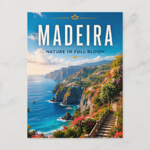 Postal 🌸 Madeira Portugal Acantilado Costero Decoración