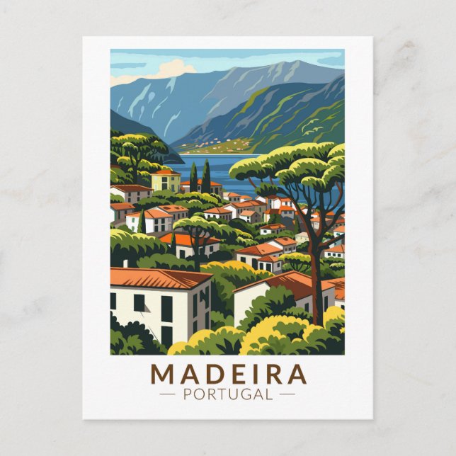 Postal Madeira Portugal Islas Vintage (Anverso)