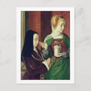 Postal Madeleine de Borgoña presentada por Santa María Ma