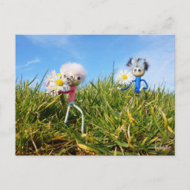 Postal Madeliefjes plukkende fubby's.