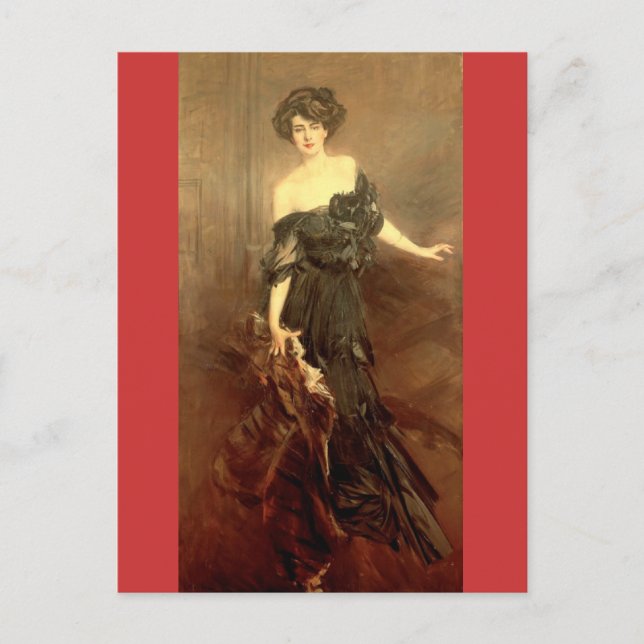 Postal Mademoiselle Denemidoff - Boldini (Anverso)
