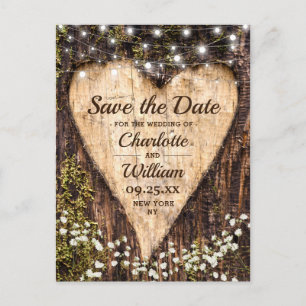 Postal Madera Corazón Corazón Corazón Bebé Matrimonio Bre