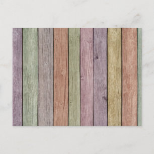 Postal Madera desgastada pintada con colores brillantes