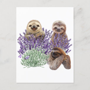 Postal Madera espumosa de la camiseta de lavanda madre de