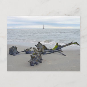 Postal Madera flotante, faro de la isla Morris, Carolina 