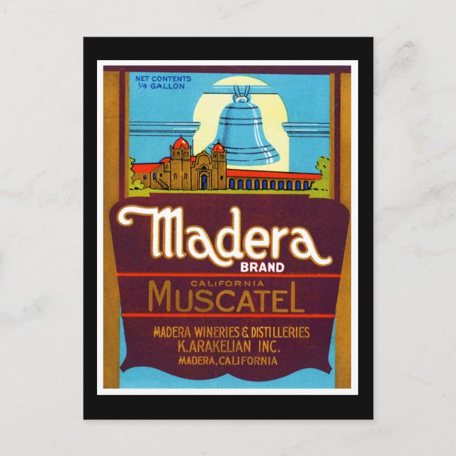 Postal Madera Muscatel (Anverso)