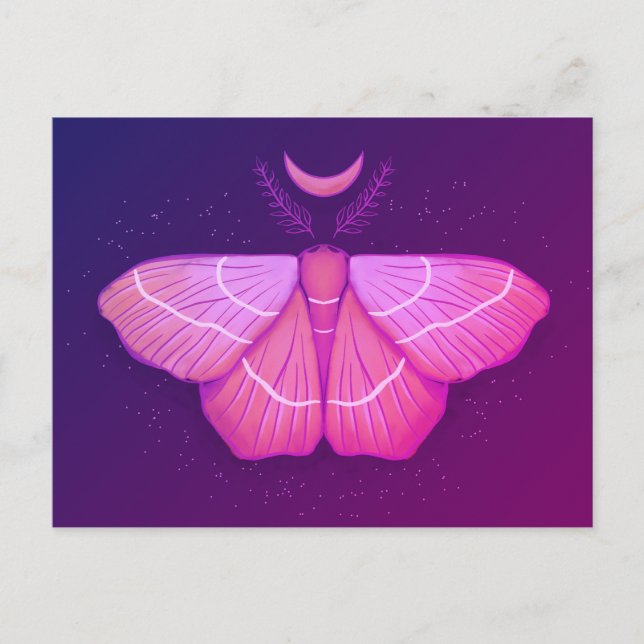 Postal Madera picante - Fantasía de mariposa morada mágic (Anverso)