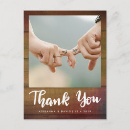 Postal Madera Rusa | Boda Foto guión de agradecimiento