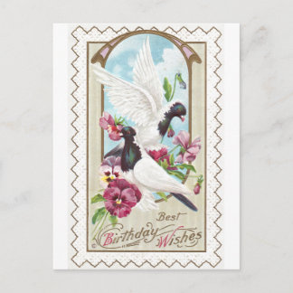 Postal Maderas y panecillos Vintage Cumpleaños