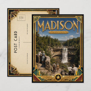 Postal Madison Indiana Arte Deco Vintage Edad Dorada