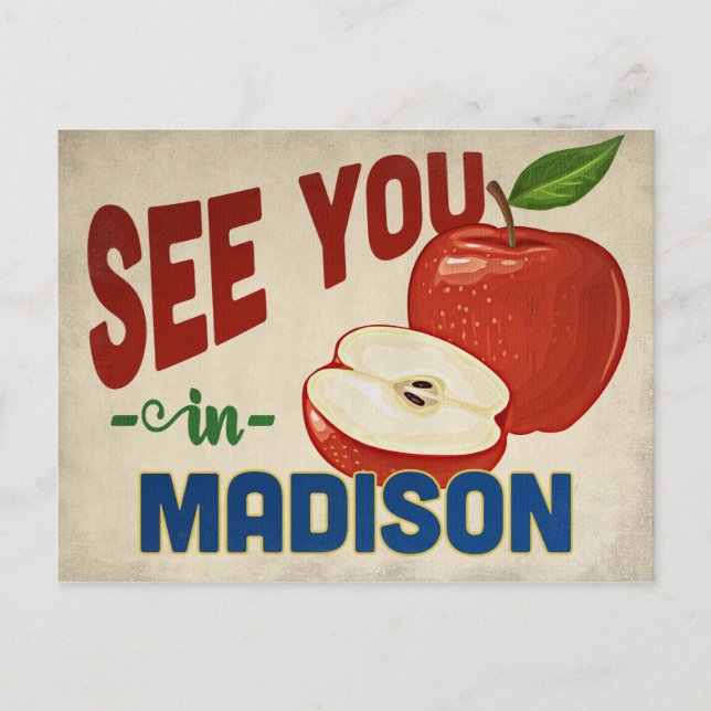 Postal Madison Wisconsin Apple - Viajes de época (Anverso)