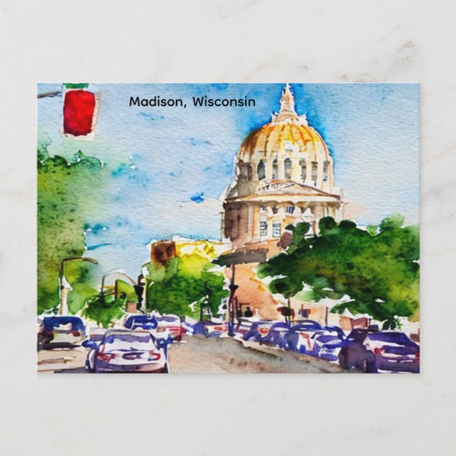Postal Madison, Wisconsin, el viejo Capitolio (Anverso)