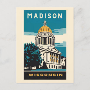 Postal Madison, Wisconsin, el viejo Capitolio
