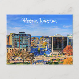 Postal Madison, Wisconsin Postcard Sky View