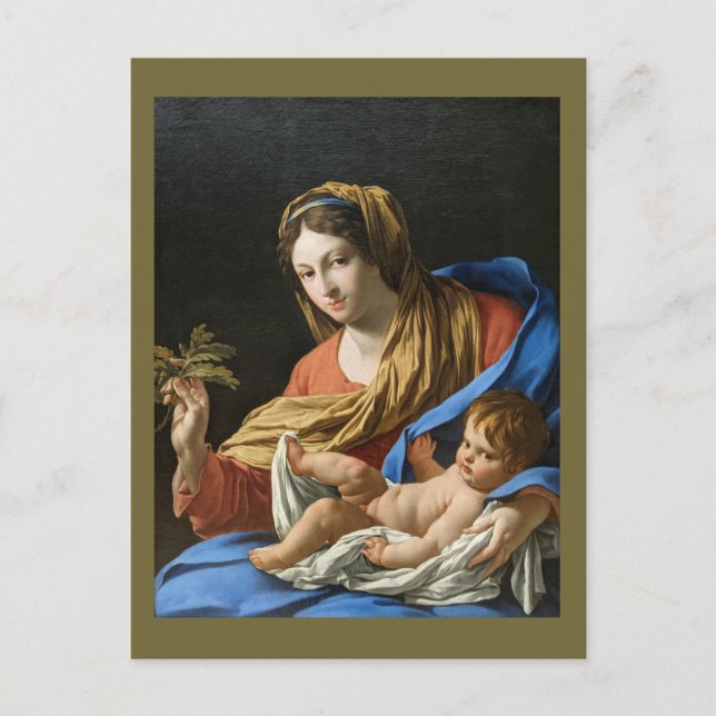 Postal Madonna and Child Holiday Christmas postcard (Anverso)
