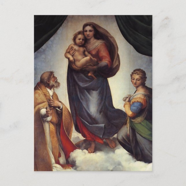Postal Madonna Bella Artes de Raphael (Anverso)