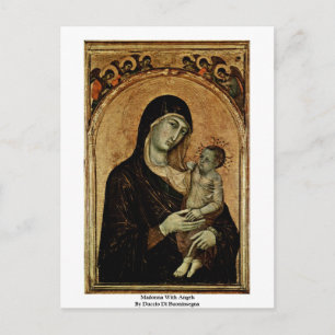 Postal Madonna Con Ángeles De Duccio Di Buoninsegna