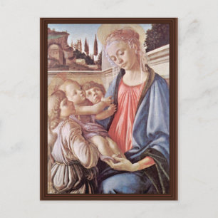 Postal Madonna Con Dos Ángeles, De Sandro Botticelli