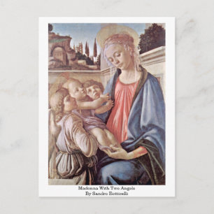 Postal Madonna Con Dos Ángeles De Sandro Botticelli