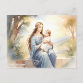 Postal Madonna con el niño Jesús