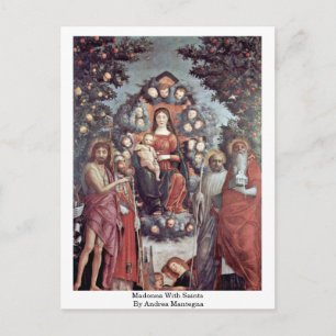 Postal Madonna Con Santos Por Andrea Mantegna