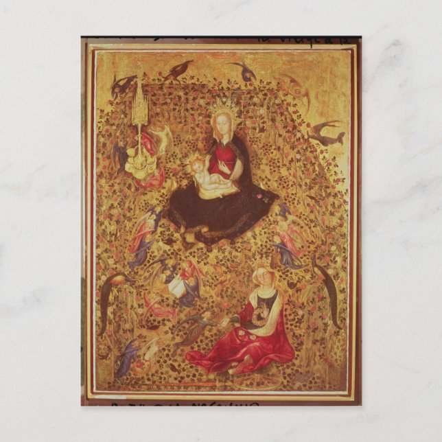 Postal Madonna con un Bush Rosa (Anverso)