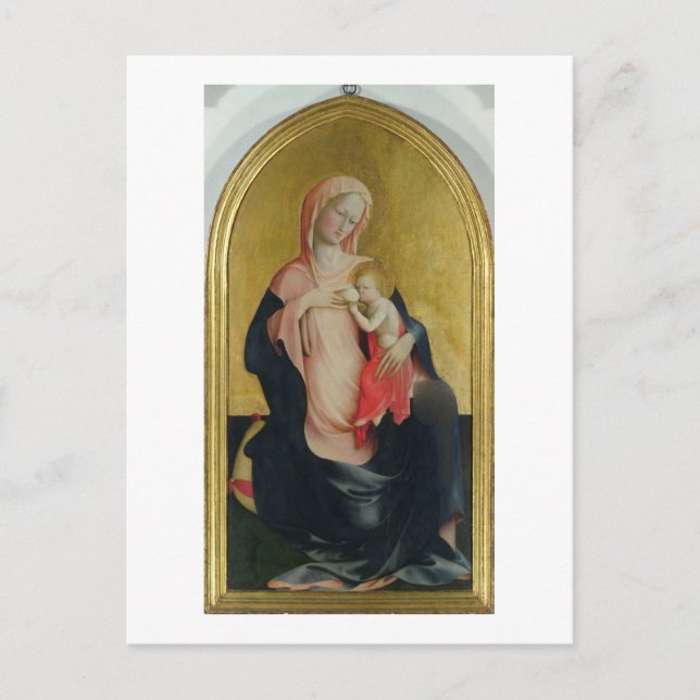 Postal Madonna de Humility, c.1410 (temperatura sobre el  (Anverso)