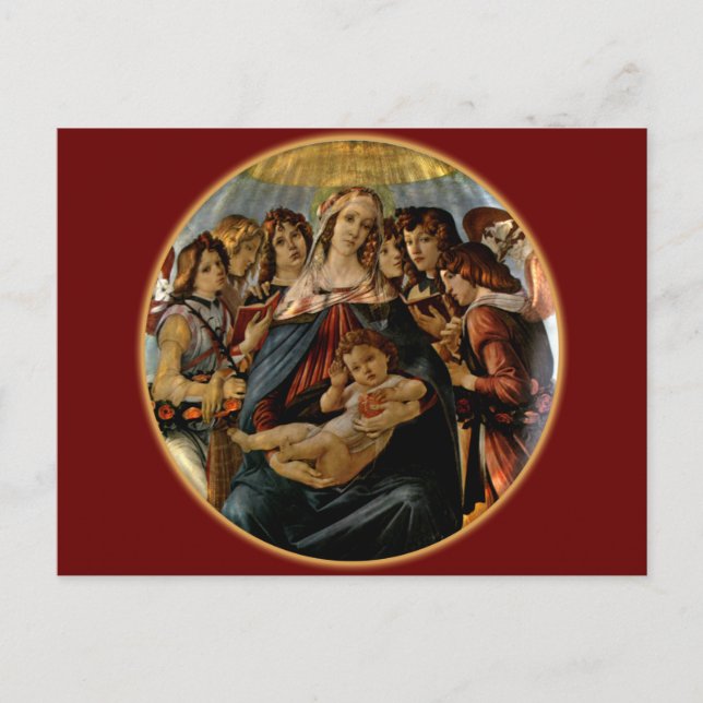 Postal Madonna de la granada - Botticelli (Anverso)