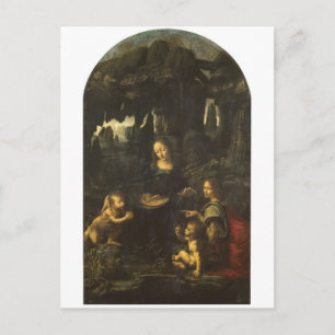 Postal Madonna de las rocas de Leonardo da Vinci c.1483