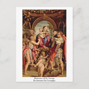 Postal Madonna De San Jorge Por Antonio Da Correggio