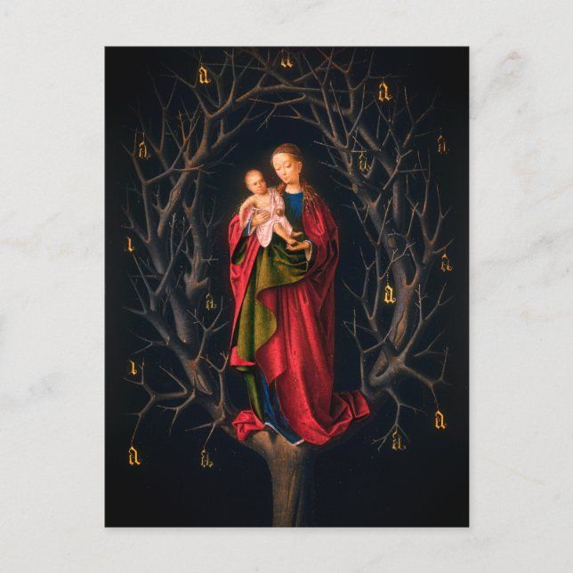 Postal Madonna del Árbol seco (Petrus Christus, 1462-5) (Anverso)