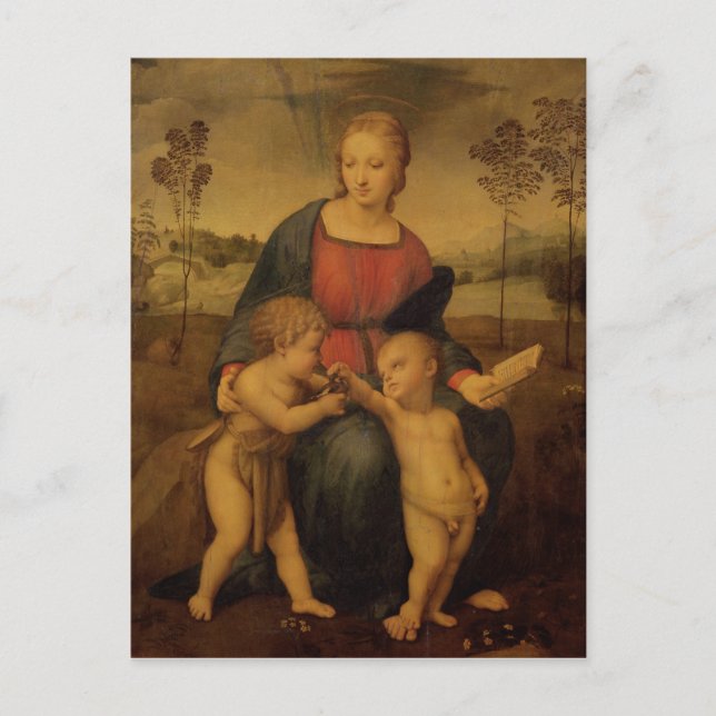Postal Madonna del Goldfinch, c.1506 (Anverso)